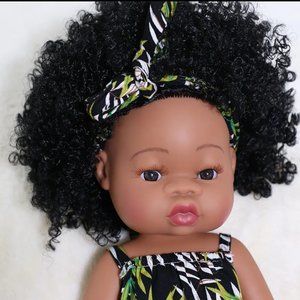 NEW 14" Baby Doll w/ Realistic African American Features Black